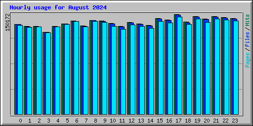 Hourly usage for August 2024